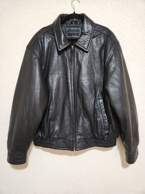 Vintage Baracuta Classic Men's Black Soft Leather Bomber Jacket Size XL